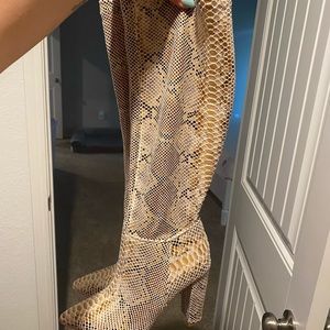 Snakeskin Knee High Boots